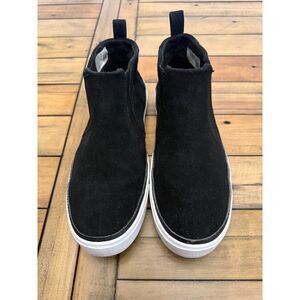 Toms Bryce Mid Top Slip On Sneakers Women's 8M Black Suede Ortho Lite Insole